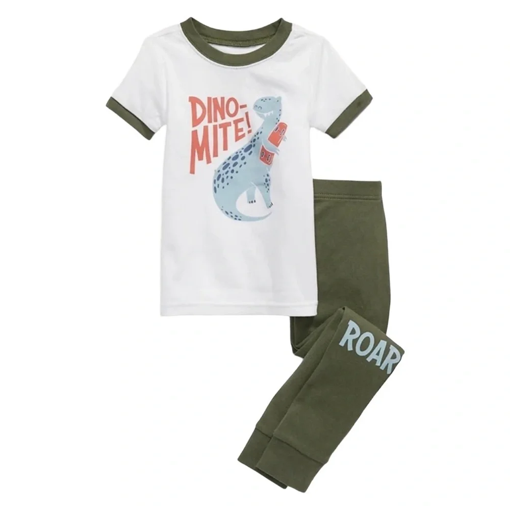 OLD NAVY DINO-MITE! PAJAMAS- OLIVE MULTI SIZES (NEW WITH TAGS) A13